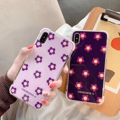 Purple Flowers Four Corners Anti-fall Mobile Phone Case | Yescase Store