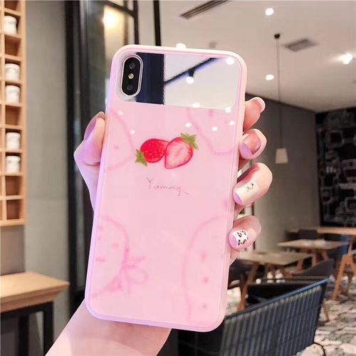 Strawberry Fruit Pink Mirror Phone Case | Yescase Store