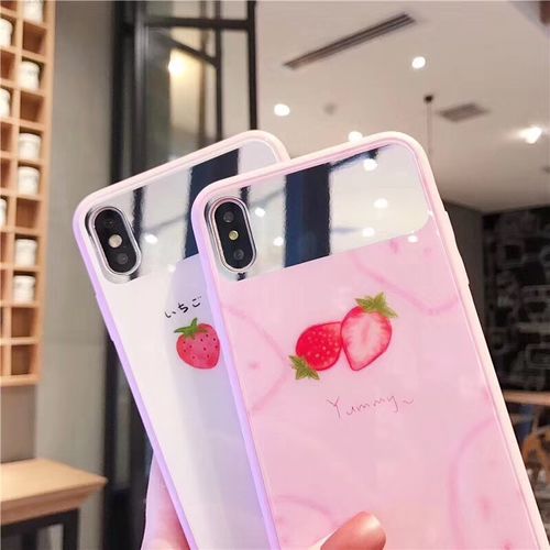 Strawberry Fruit Pink Mirror Phone Case | Yescase Store