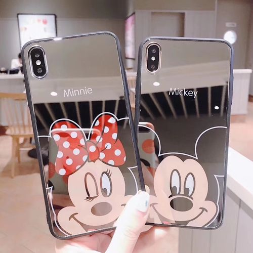 minnie mickey all glass phone case