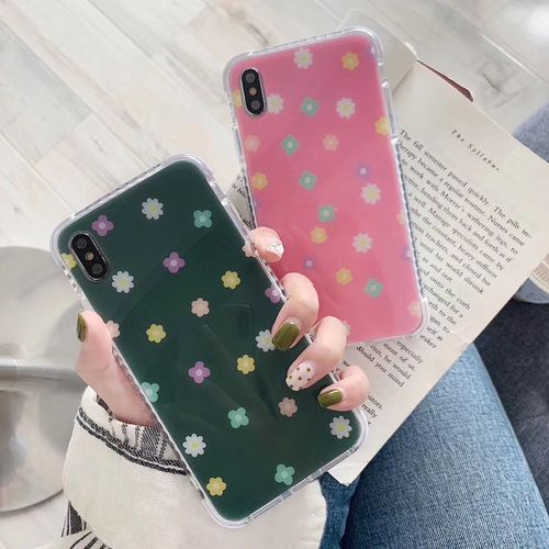 Small Flowers Mirror Four Corners Anti-fall Mobile Shell | Yescase Store