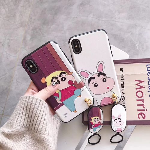 Crayon Shinchan Silk Pattern Bracelet Emboss Phone Case