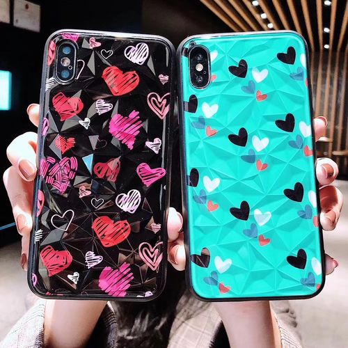 Graffiti Love Diamond TPU PC Phone Case